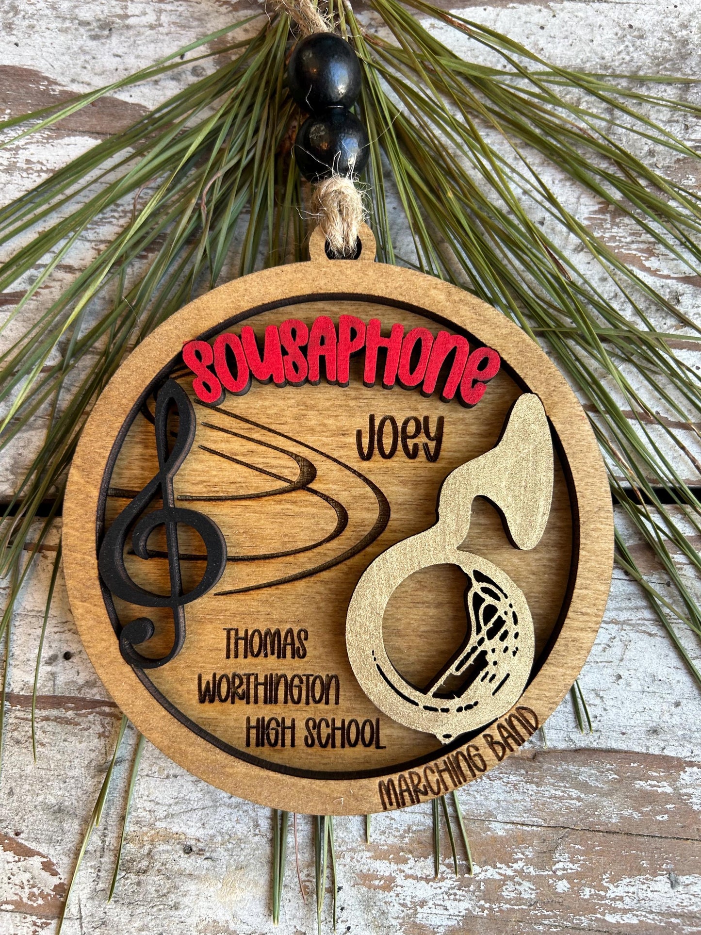 Personalized Sousaphone Marching Band Christmas Tree Ornament | Brass Music Instrument Ornament | Custom Band Gift | Tuba Player |