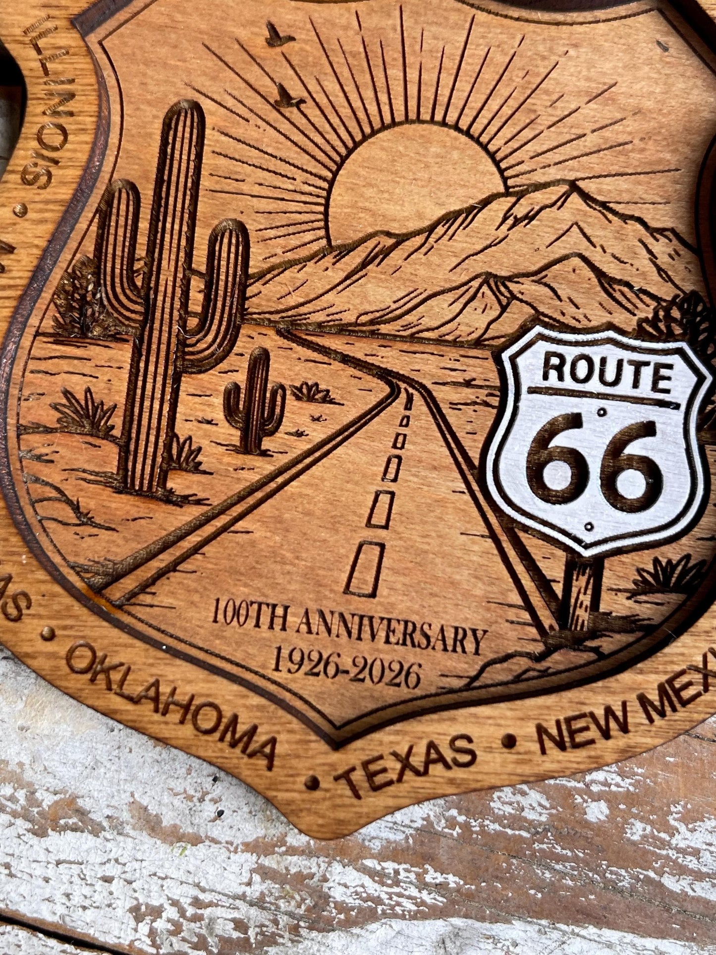 Route 66 100 Years Christmas Tree Ornament | The Mother Road Keepsake | Road Trip Souvenir Gift