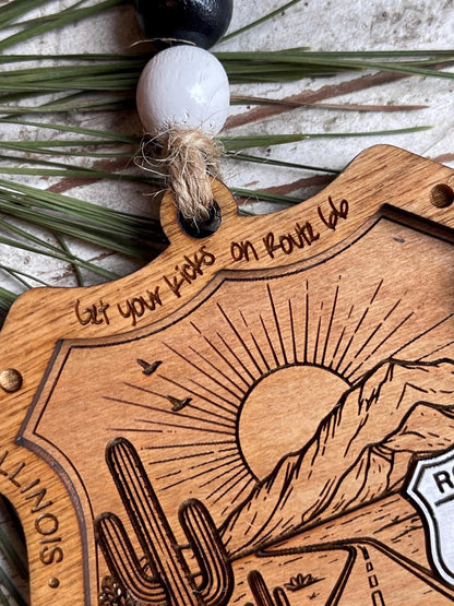 Route 66 100 Years Christmas Tree Ornament | The Mother Road Keepsake | Road Trip Souvenir Gift