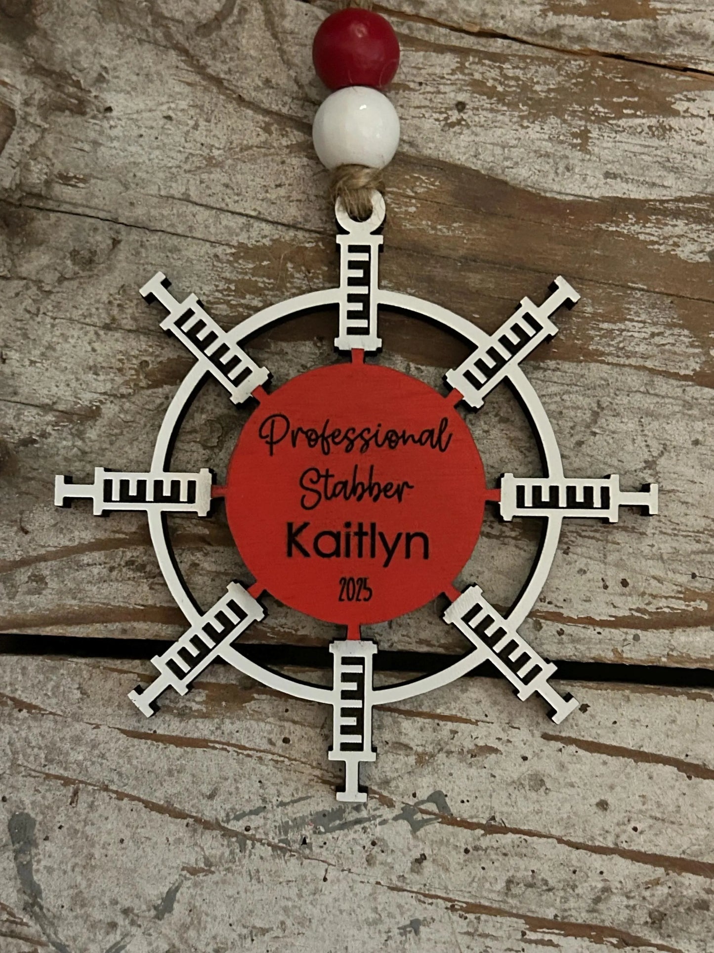 Phlebotomist Christmas Tree Ornament | Gift for Professional Needle Sticker | Phlebotomy Graduation Gift | Vein Stabber Ornament | MLT