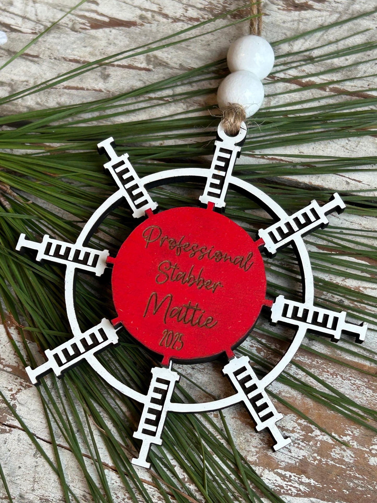 Phlebotomist Christmas Tree Ornament | Gift for Professional Needle Sticker | Phlebotomy Graduation Gift | Vein Stabber Ornament | MLT