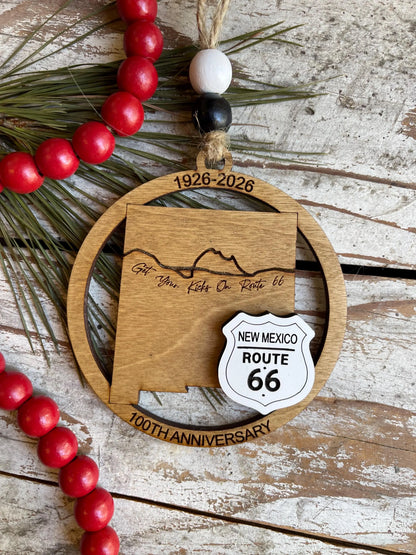 Oklahoma Route 66 100 Years Christmas Tree Ornament | The Mother Road Keepsake | Road Trip Souvenir Gift