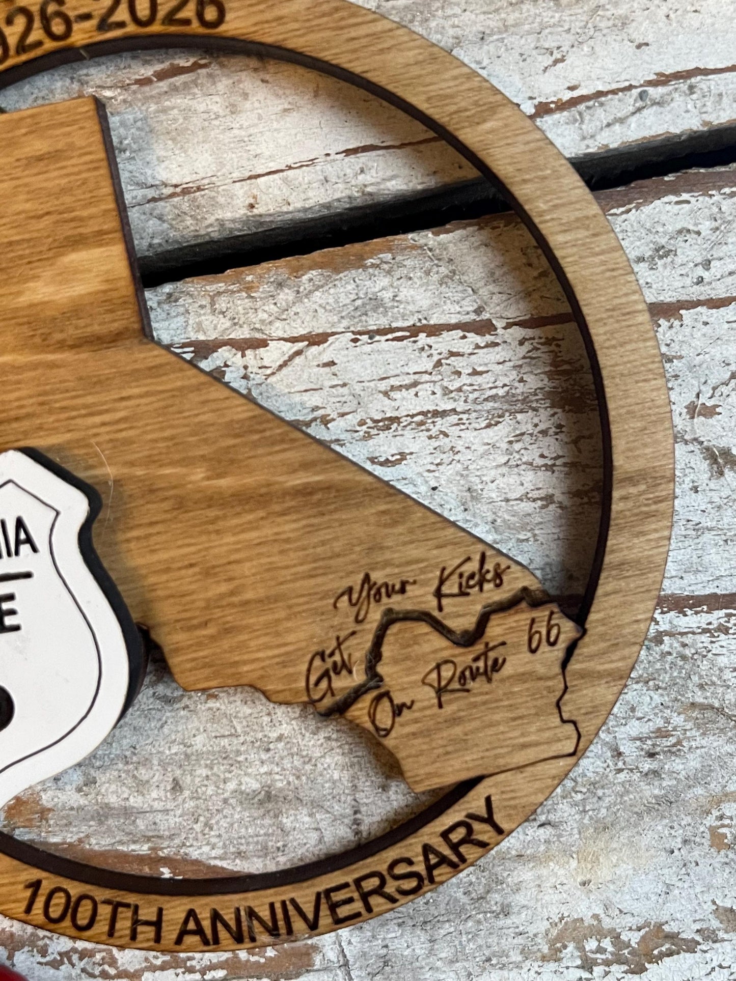 California Route 66 100 Years Christmas Tree Ornament | The Mother Road Keepsake | Road Trip Souvenir Gift