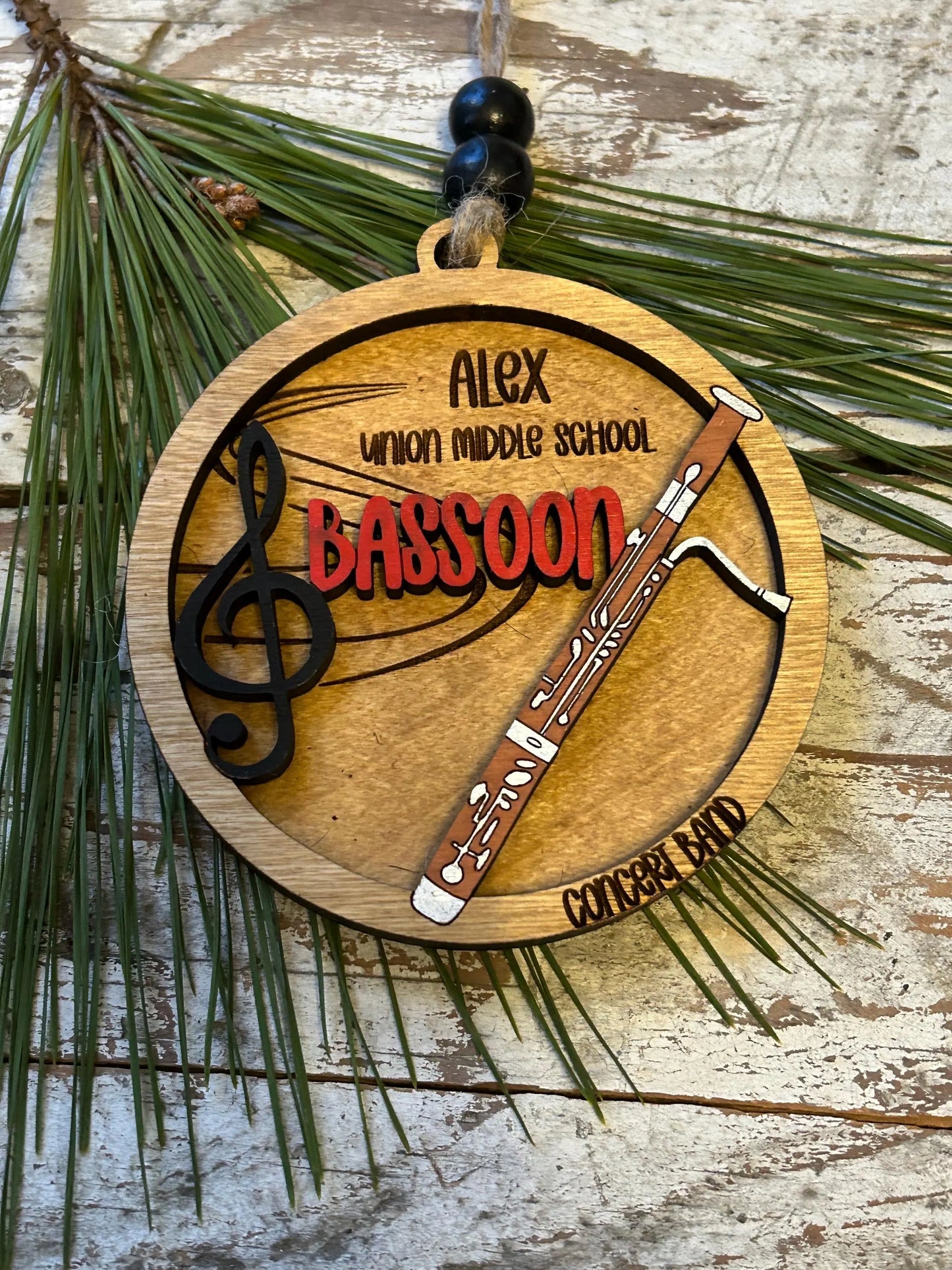 Personalized Bassoon Orchestra Christmas Tree Ornament | Bassoonist Gift | Custom Music Bassoon Lover Keepsake | Bassoon Player  Present