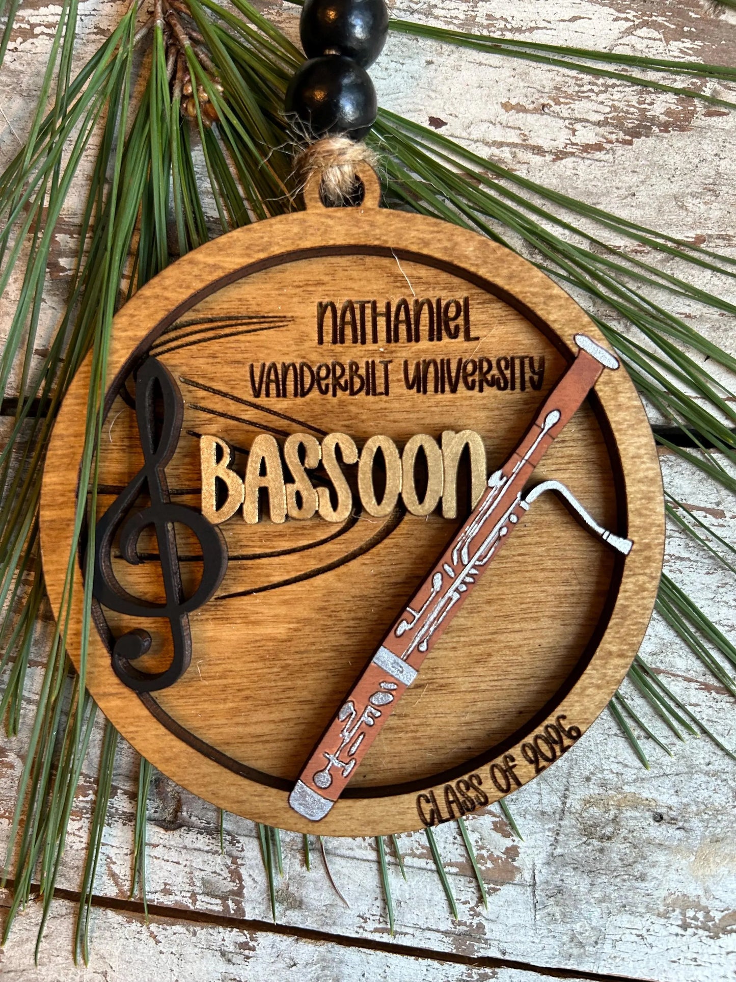 Personalized Bassoon Orchestra Christmas Tree Ornament | Bassoonist Gift | Custom Music Bassoon Lover Keepsake | Bassoon Player  Present