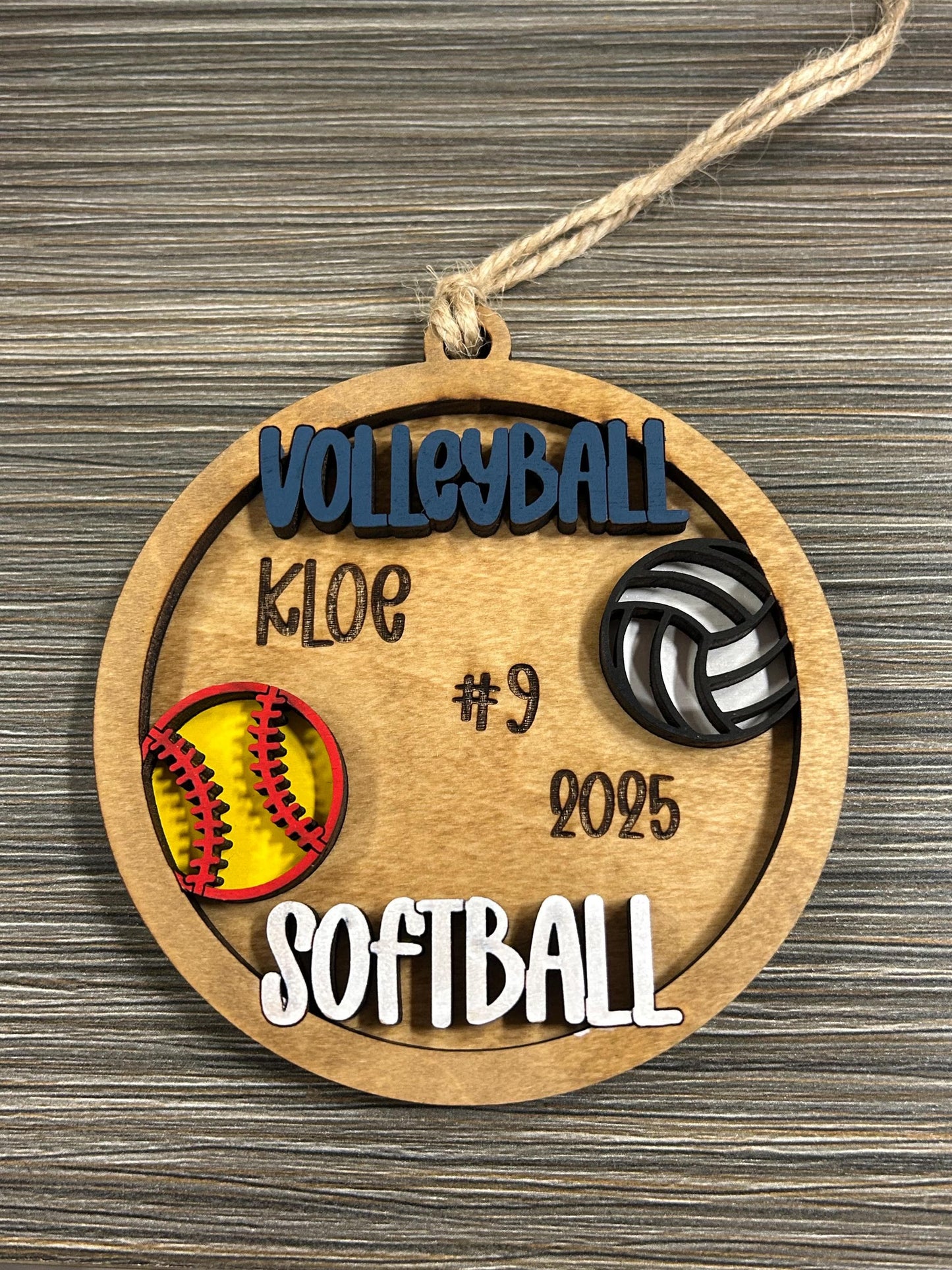 Personalized Multi Sport Volleyball Softball Player Christmas Tree Ornament | Gift for High School Team | Custom Coach | Senior