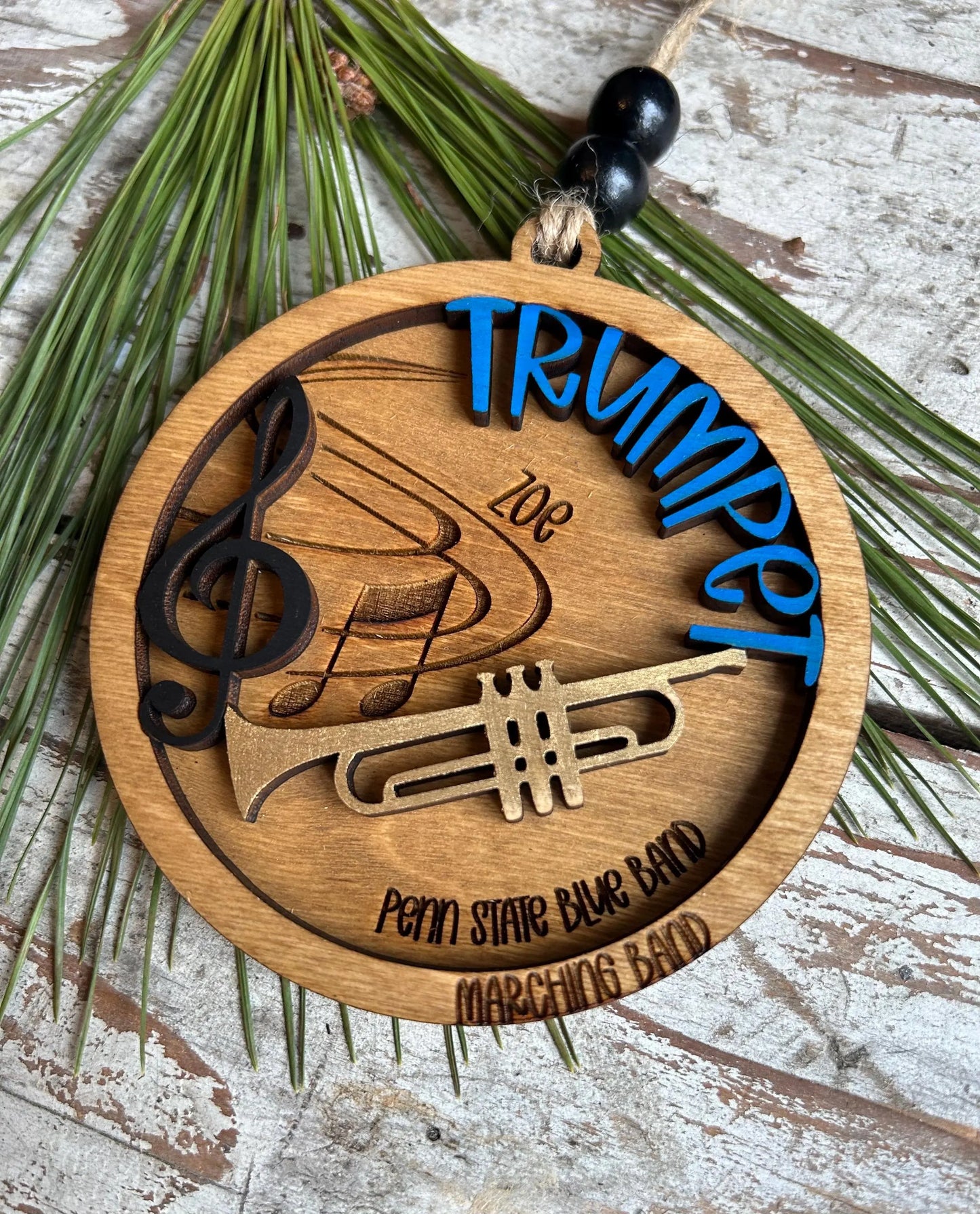 Personalized Trumpet Marching Band Christmas Tree Ornament | Brass Music Instrument Ornament | Custom Band Gift | Gift for Band Director