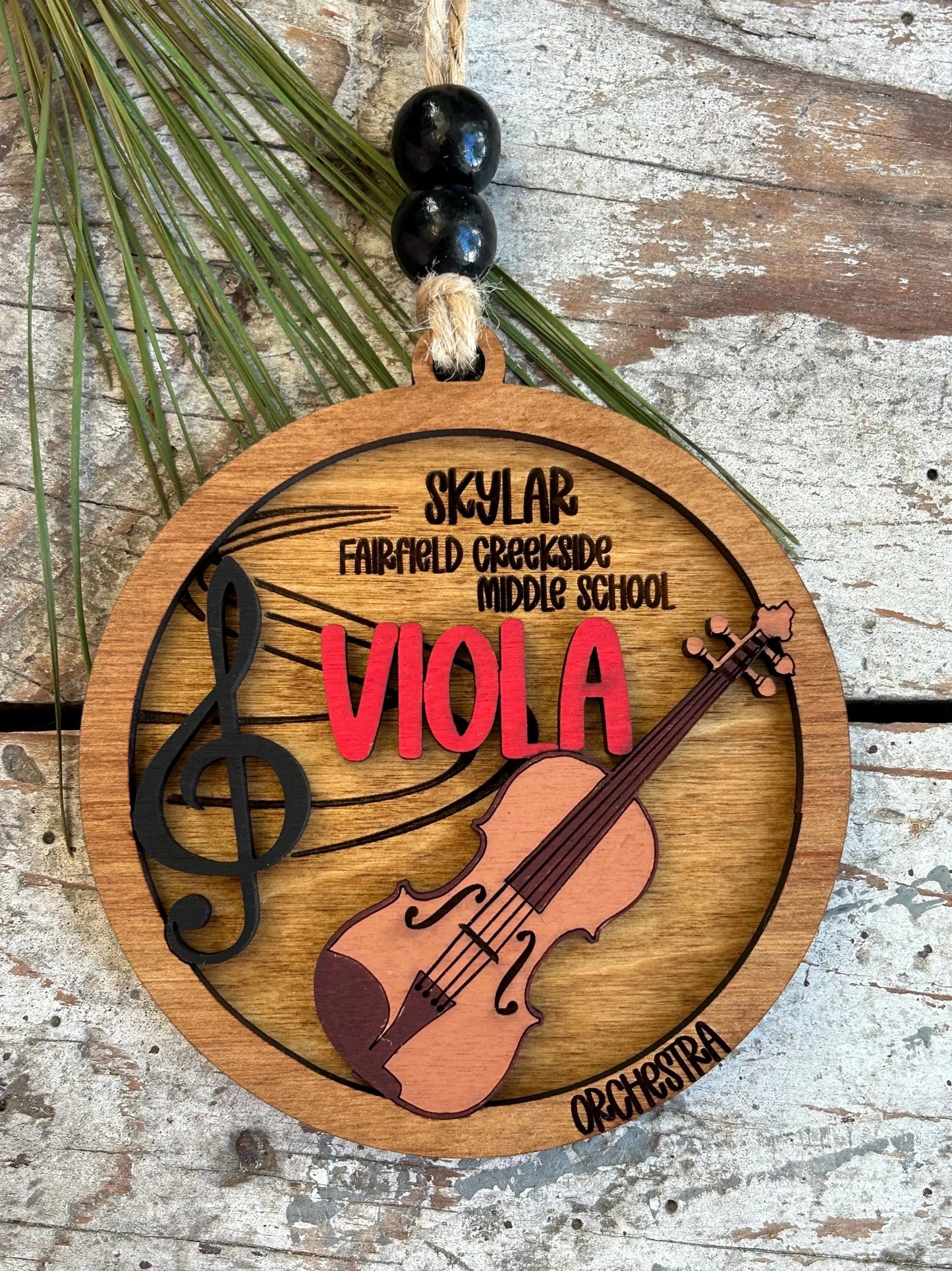 Personalized Viola Orchestra Christmas Tree Ornament | Viola Student Gift | Custom Music Viola Lover Keepsake | First Viola Recital Present