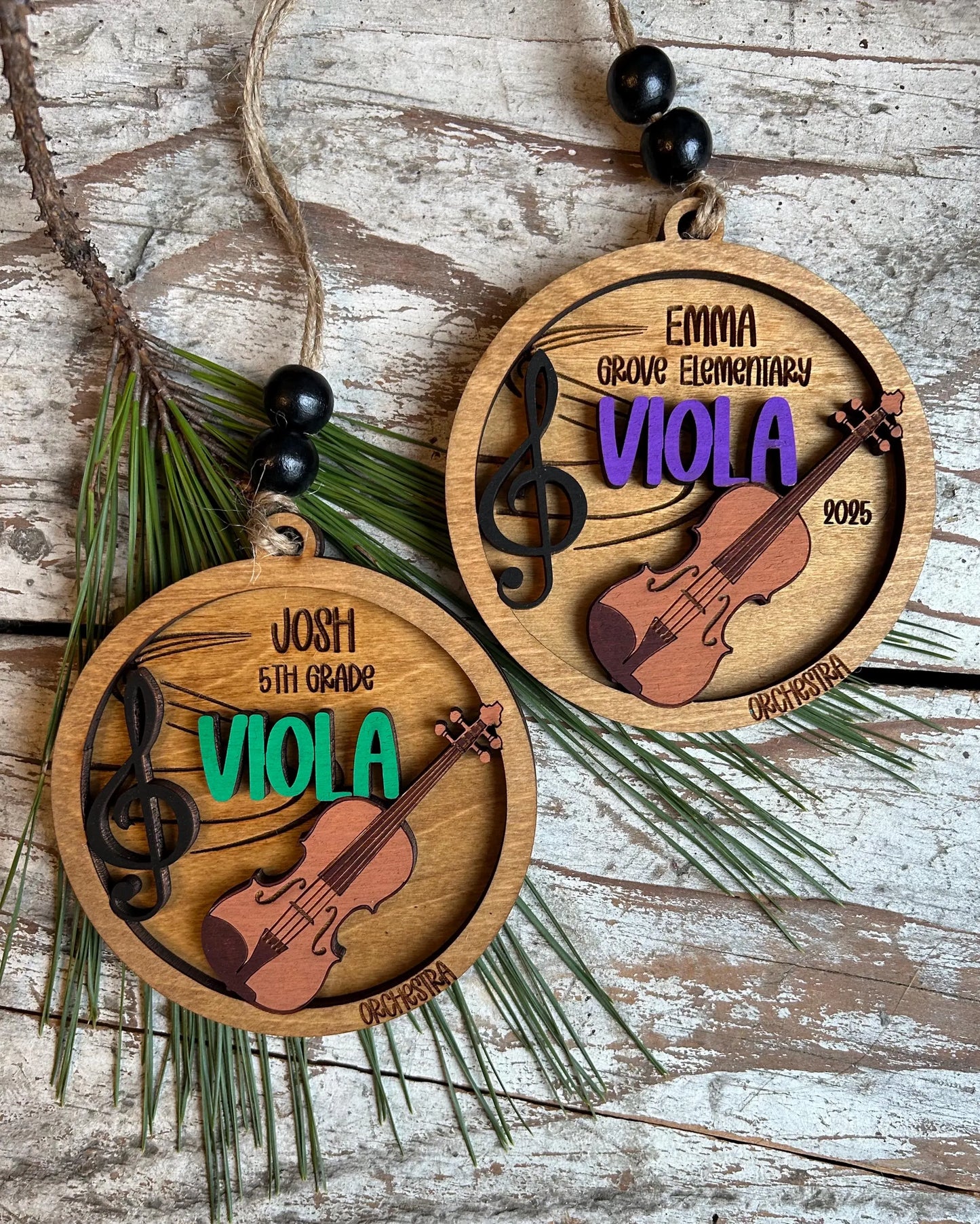 Personalized Viola Orchestra Christmas Tree Ornament | Viola Student Gift | Custom Music Viola Lover Keepsake | First Viola Recital Present