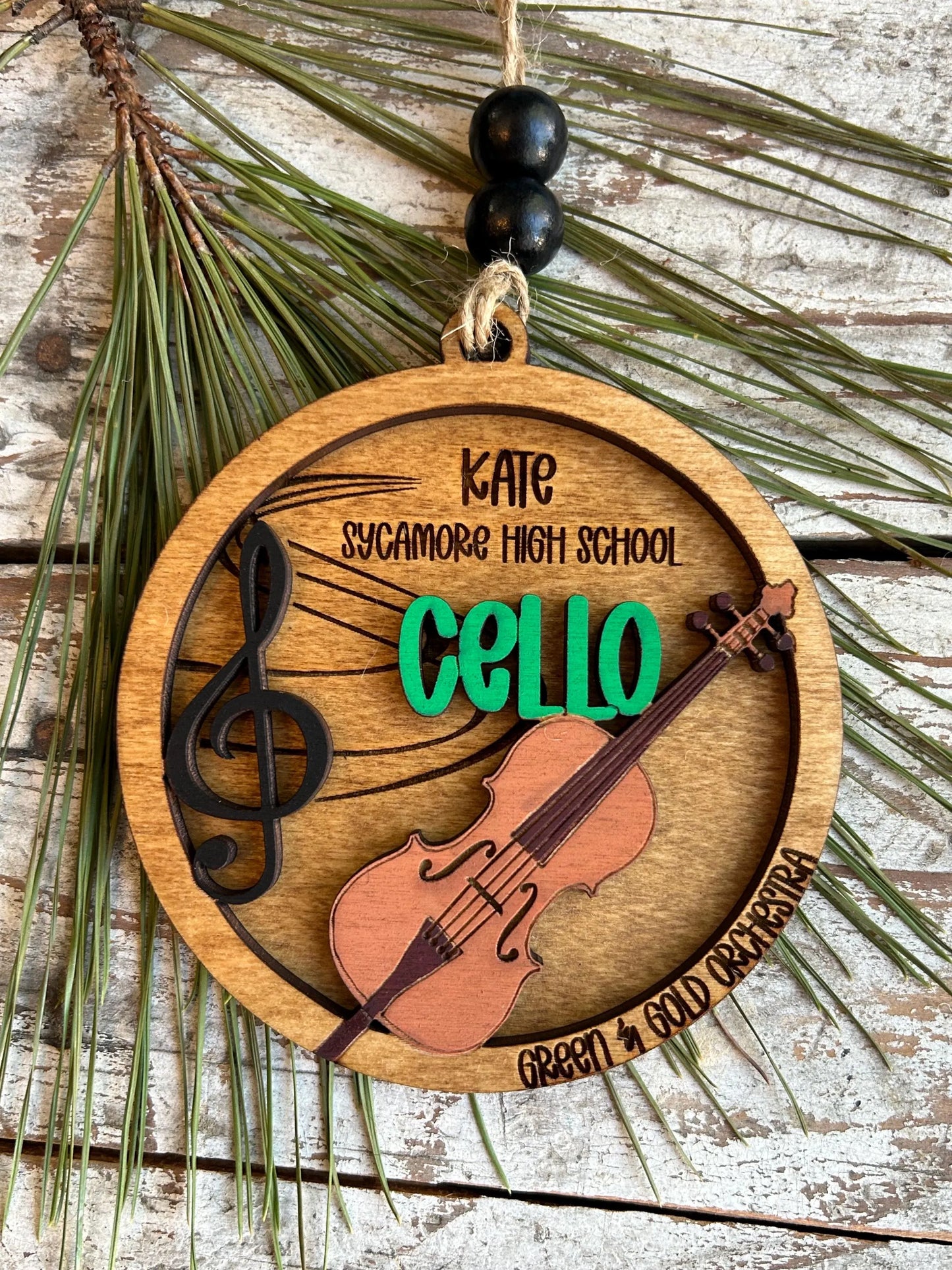 Personalized Cello Orchestra Christmas Tree Ornament | Cellist Gift | Custom Music Cello Lover Keepsake | First Cello Recital Present