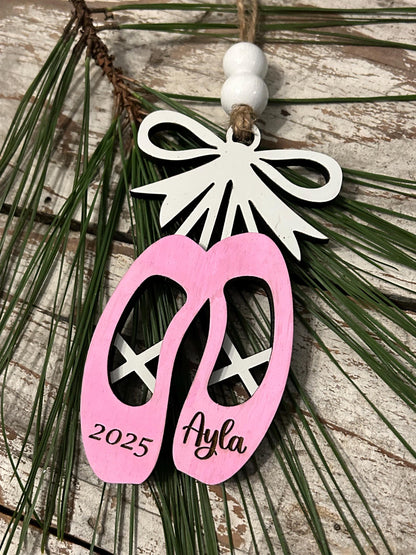 Personalized Ballet Dance Shoes Christmas Tree Ornament | Ballet Dance Recital Ornament | Dance Teacher Gift | Ballerina | Dance Ornament
