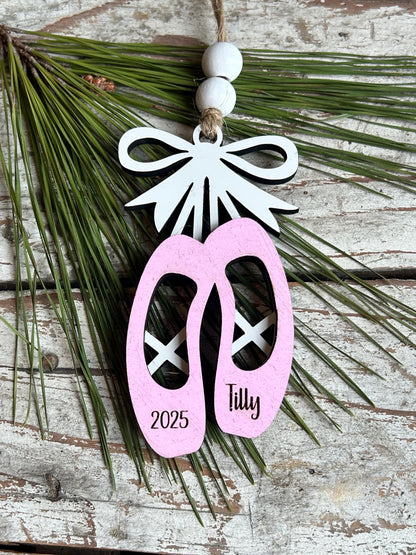Personalized Ballet Dance Shoes Christmas Tree Ornament | Ballet Dance Recital Ornament | Dance Teacher Gift | Ballerina | Dance Ornament