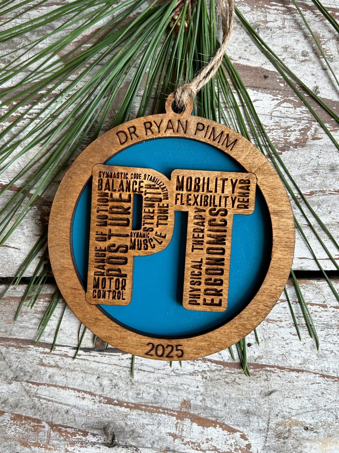 Personalized Physical Therapist Christmas Tree Ornament | Custom PT Thank You Present | Doctor of Physical Therapy Graduation Gift | DPT  Dr