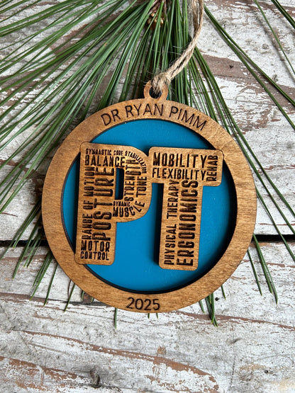 Personalized Physical Therapist Christmas Tree Ornament | Custom PT Thank You Present | Doctor of Physical Therapy Graduation Gift | DPT  Dr