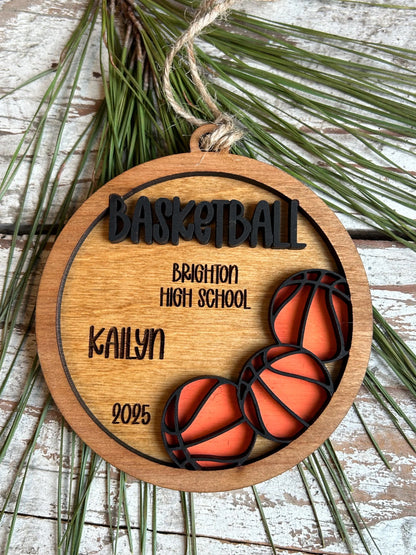 Personalized Basketball Boy or Girl Player Christmas Tree Ornament | Gift for High School College Basketball Team | Custom Basketball Coach