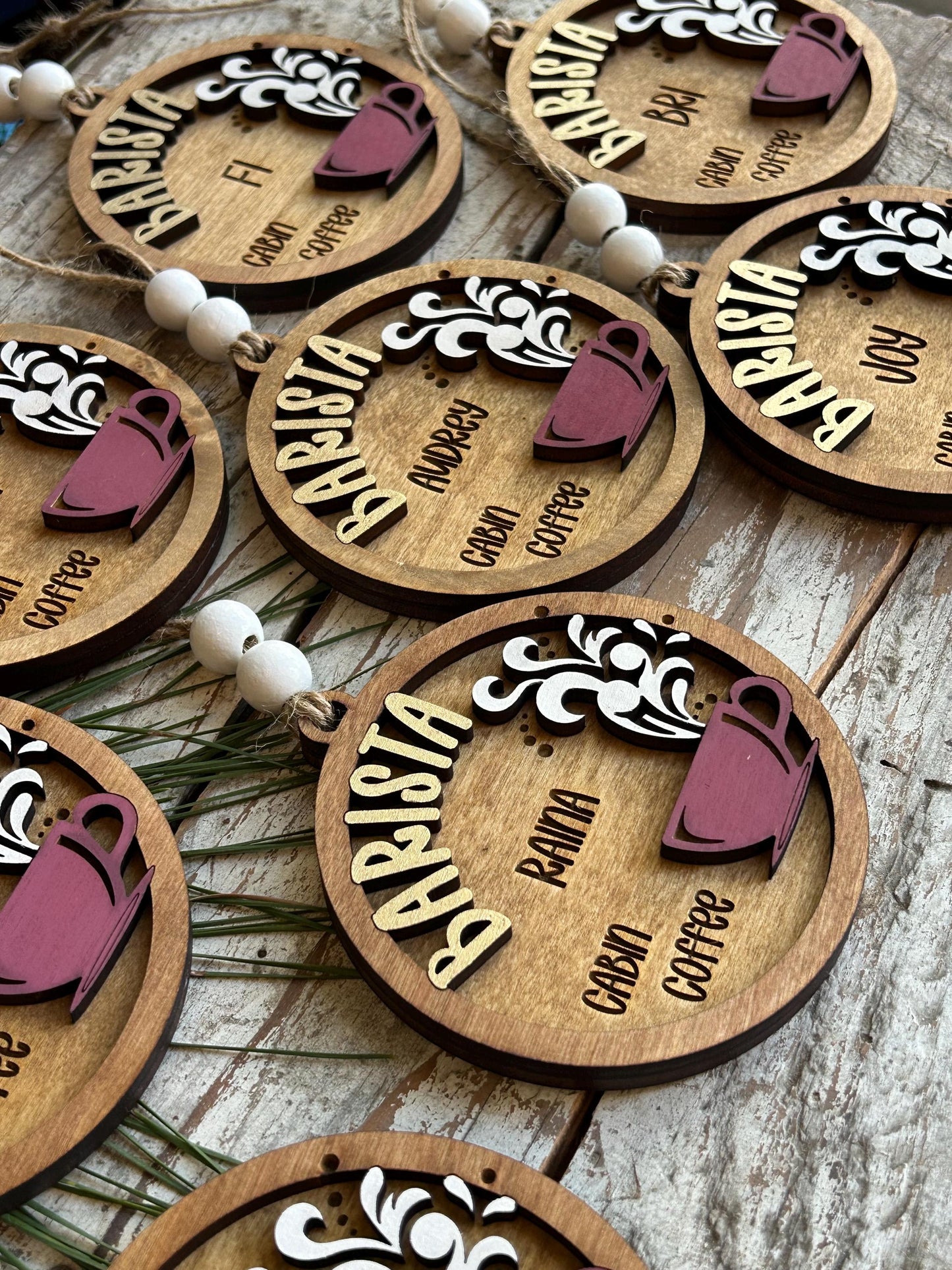 Personalized Barista Christmas Tree Ornament | Coffee Shop Thank You Gift | Best Latte Espresso Maker | First Christmas as a Barista