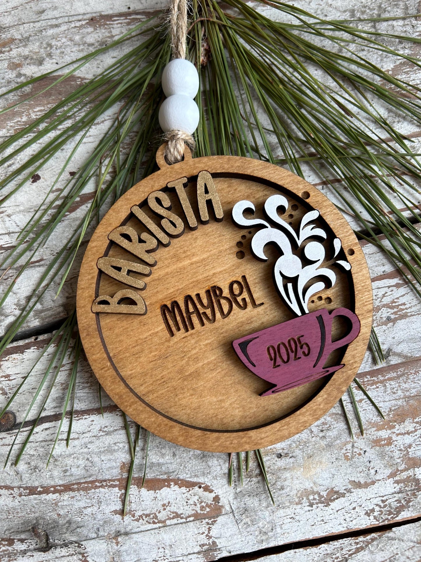 Personalized Barista Christmas Tree Ornament | Coffee Shop Thank You Gift | Best Latte Espresso Maker | First Christmas as a Barista