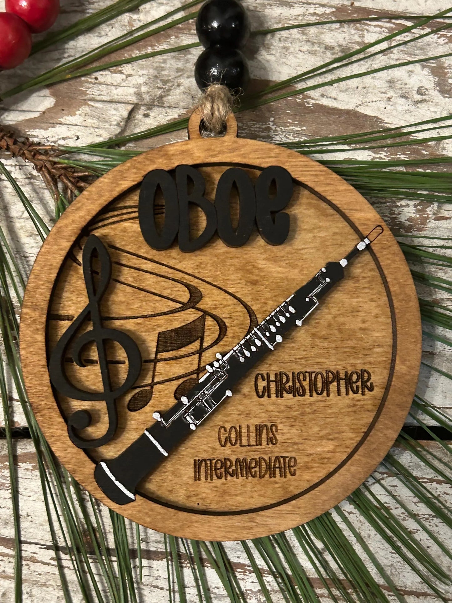 Personalized Oboe Marching Band Christmas Tree Ornament | Music Instrument Ornament | Woodwinds Custom  Band | Gift for Band Director