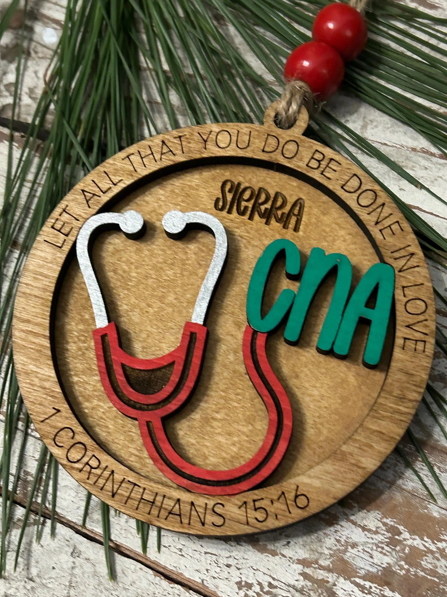 Personalized CNA Nurse Christmas Tree Ornament | Religious Gift for Nursing Graduate | Gift for Nurse | CNA Ornament | 1 Corinthians 15:16
