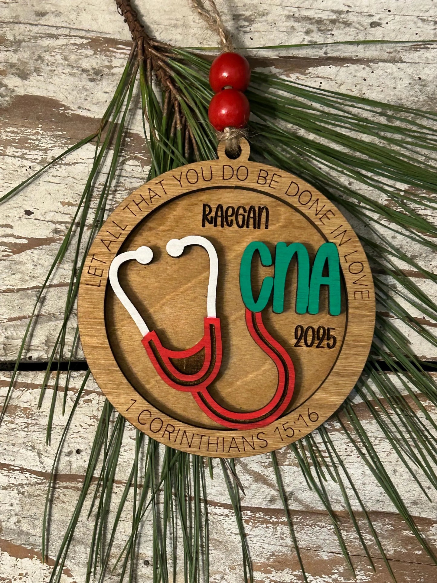 Personalized CNA Nurse Christmas Tree Ornament | Religious Gift for Nursing Graduate | Gift for Nurse | CNA Ornament | 1 Corinthians 15:16