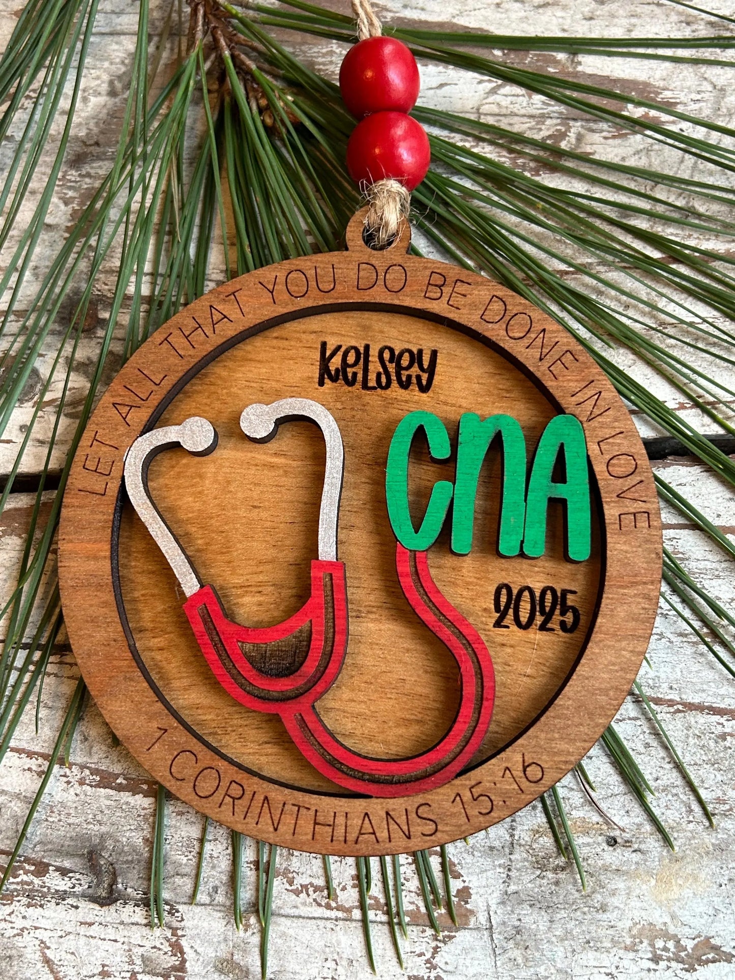 Personalized CNA Nurse Christmas Tree Ornament | Religious Gift for Nursing Graduate | Gift for Nurse | CNA Ornament | 1 Corinthians 15:16