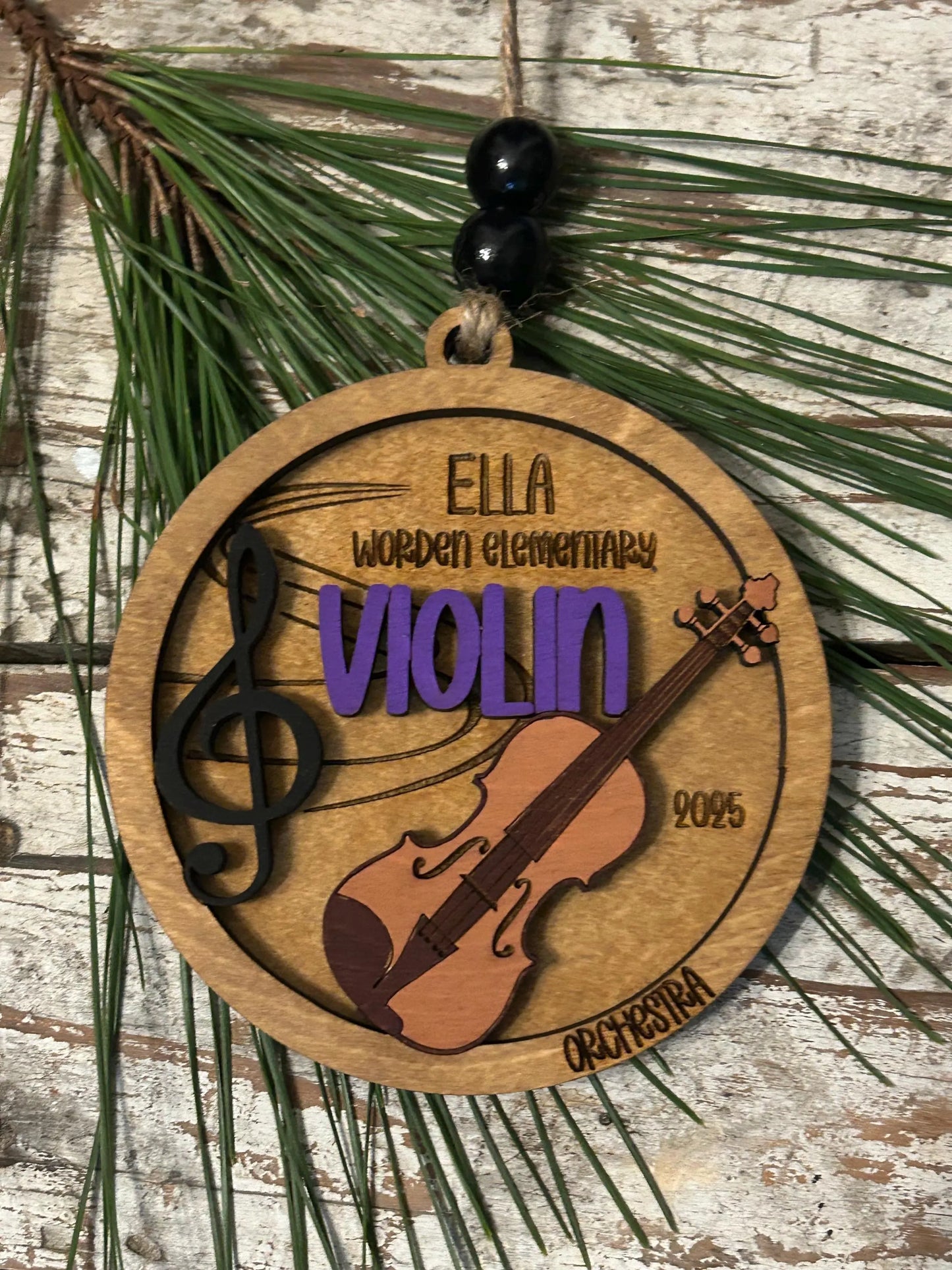 Personalized Violin Orchestra Christmas Tree Ornament | Violinist Gift | Custom Music Violin Lover Keepsake | First Violin Recital Present