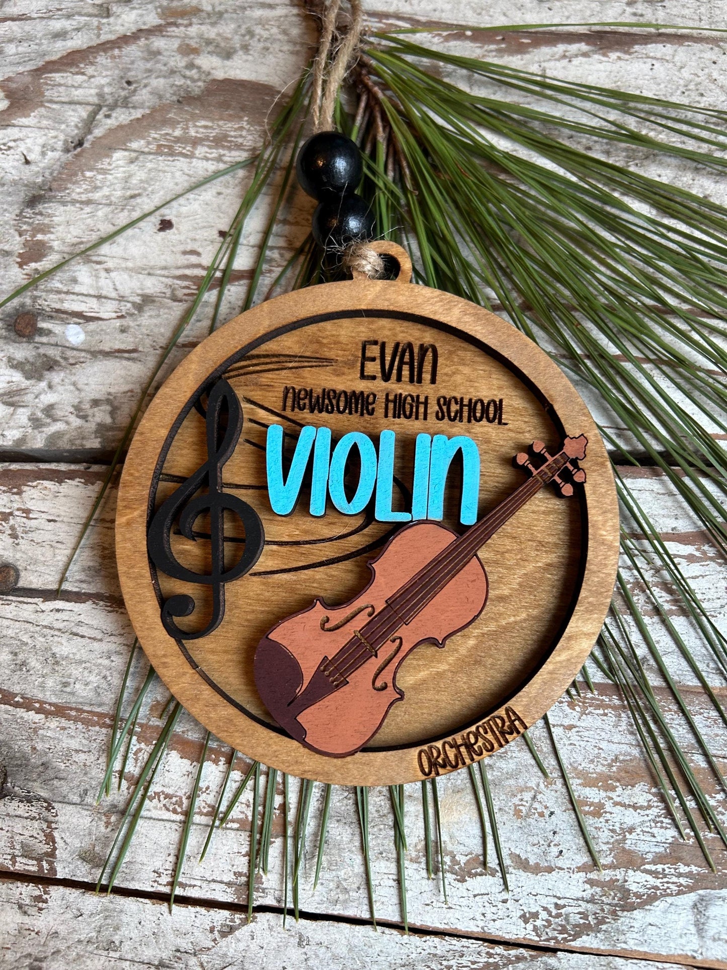 Personalized Violin Orchestra Christmas Tree Ornament | Violinist Gift | Custom Music Violin Lover Keepsake | First Violin Recital Present
