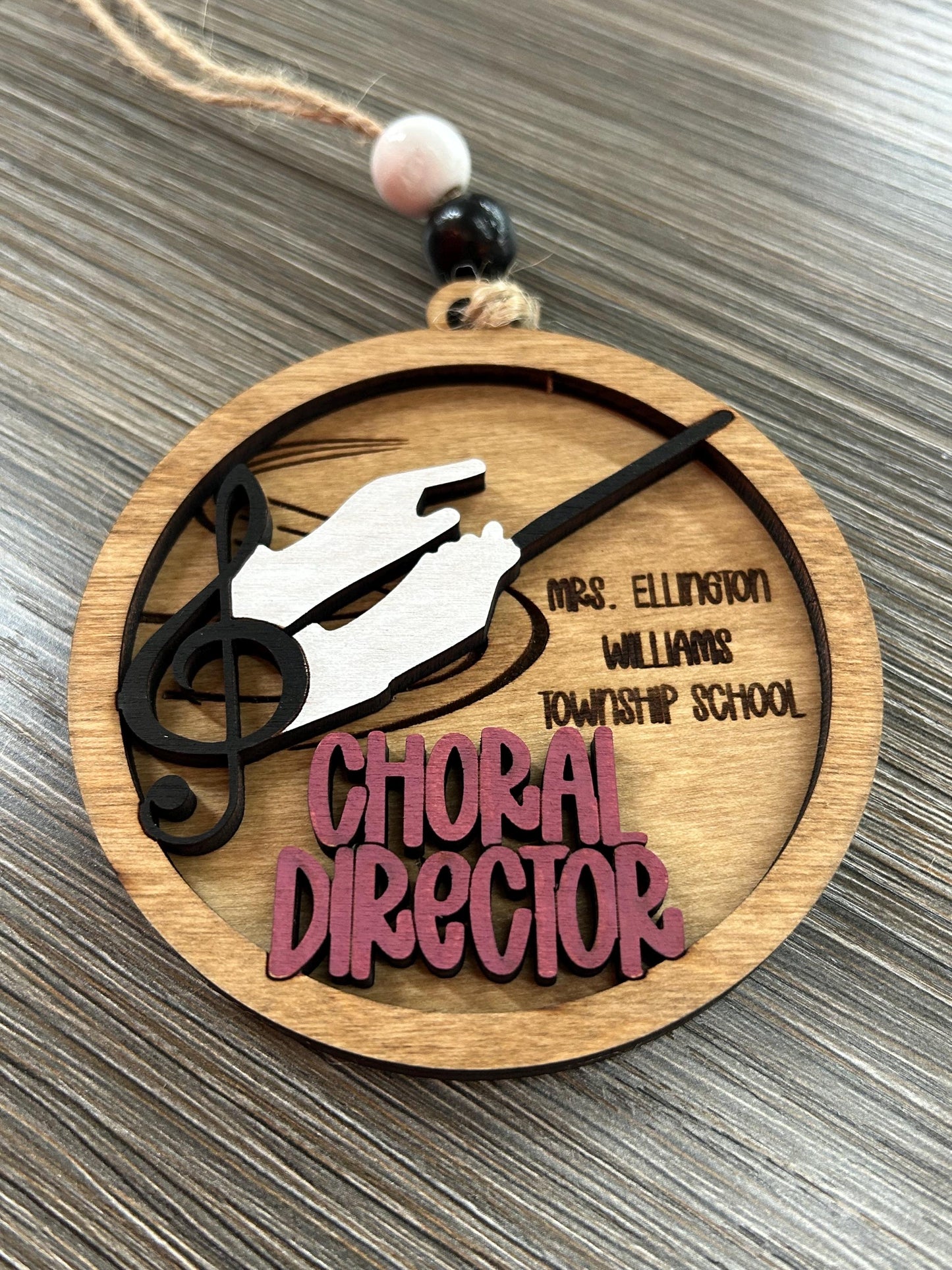 Personalized Choral Director Christmas Tree Ornament |  Custom Chorus Teacher Gift | School Singing Group | Music Lover | Church Choir
