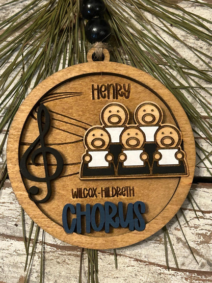 Personalized Chorus Christmas Tree Ornament |  Custom High School School Choral Singer | Musical Theater | Music Lover | Church Choir Gift
