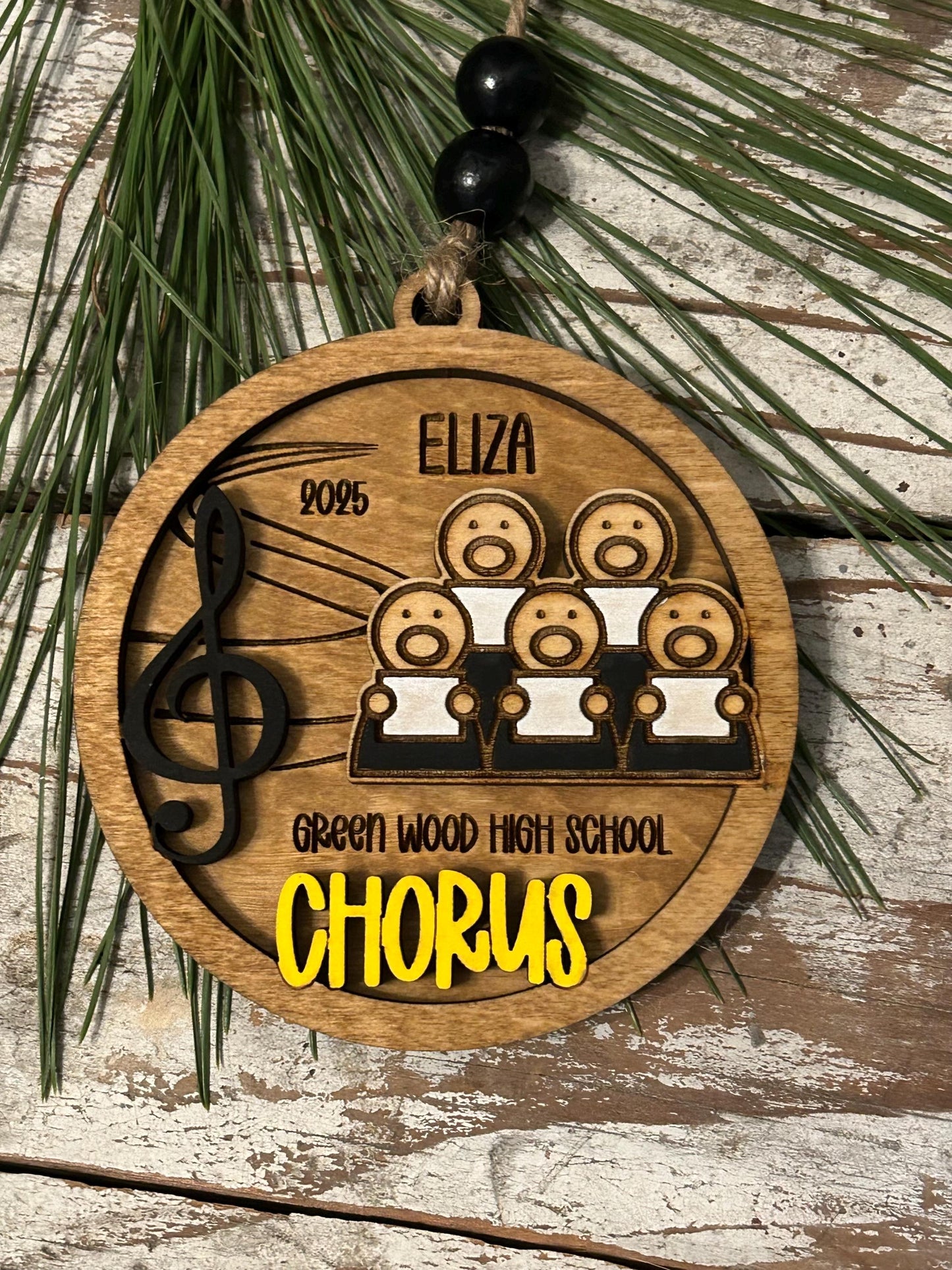 Personalized Chorus Christmas Tree Ornament |  Custom High School School Choral Singer | Musical Theater | Music Lover | Church Choir Gift