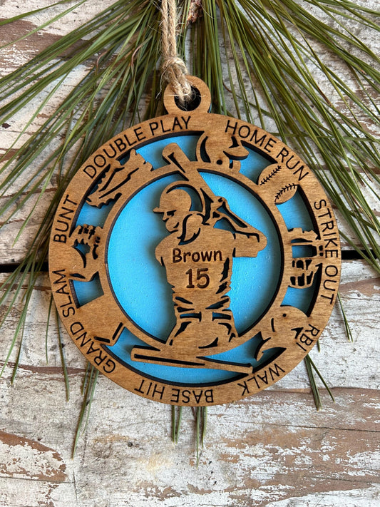 Personalized Softball Christmas Tree Ornament | Gift for High School Softball Team | Custom Softball Player Ornament | Senior Softball Gift