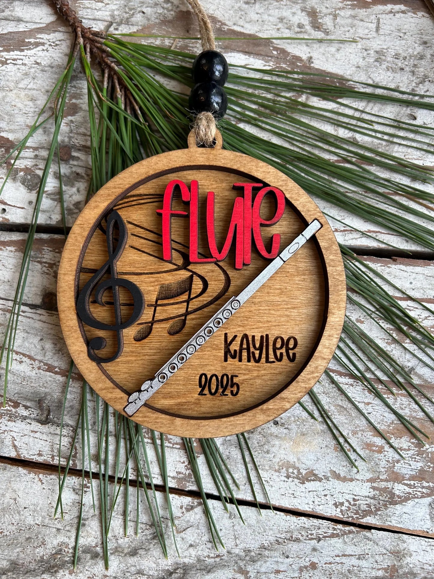Personalized Flute Marching Band Christmas Tree Ornament | Music Instrument Ornament | Piccolo Custom Band Gift | Gift for Band Director