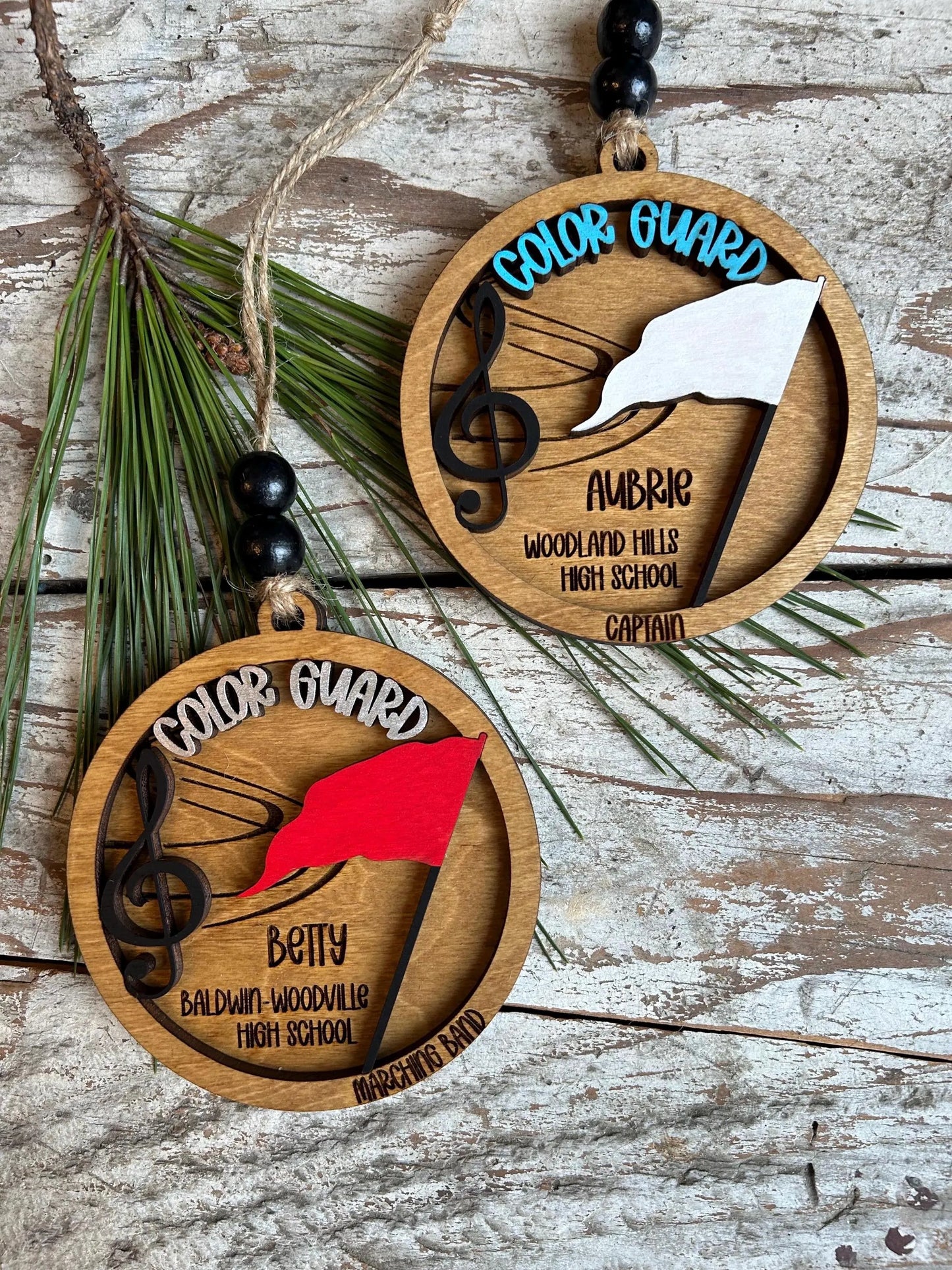 Personalized Color Guard Marching Band Christmas Tree Ornament | Flags Custom Band Gift | Gift for Flag Girls | Color Guard Team Gift