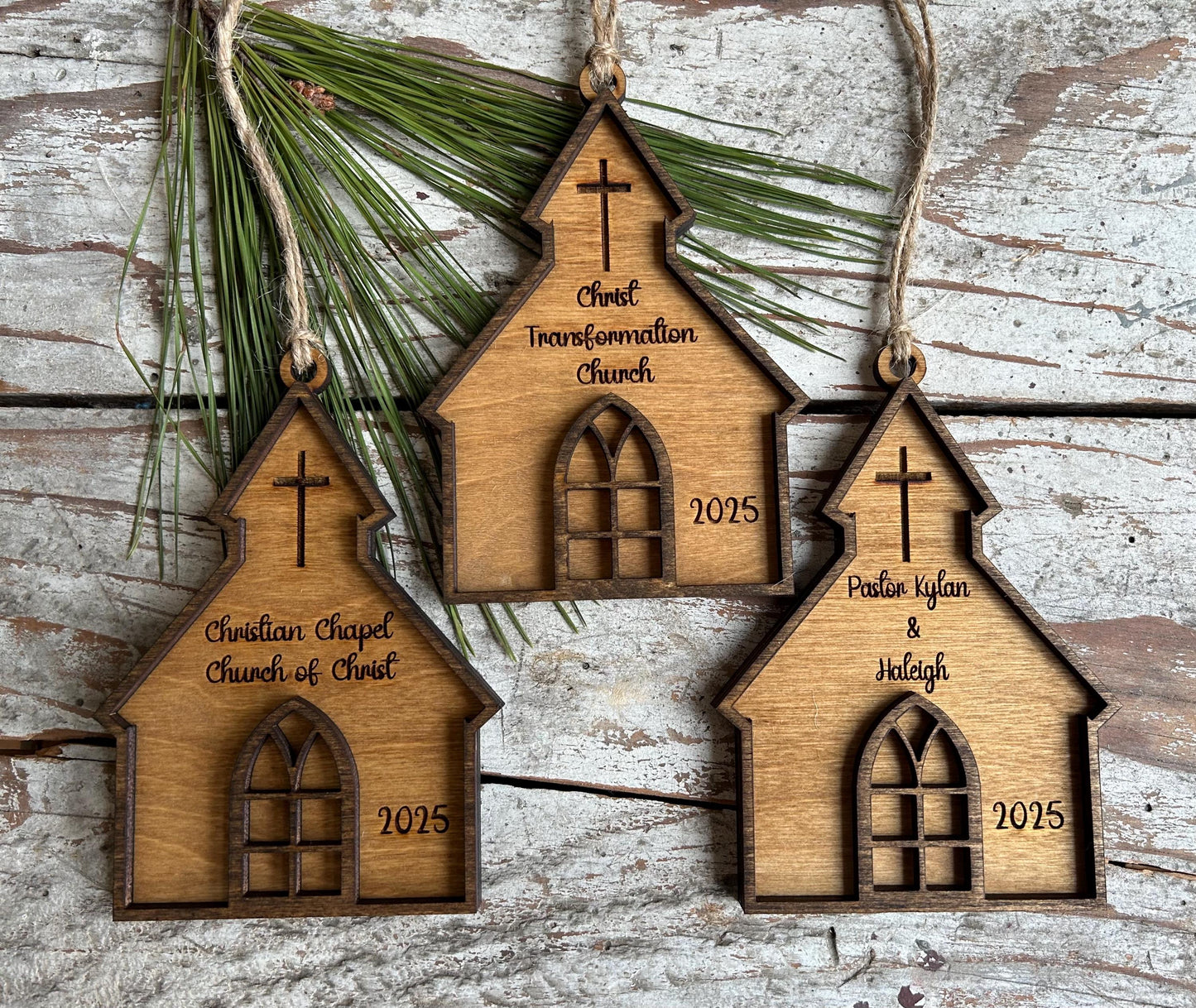 Personalized Church Christmas Tree Ornament | Gift for Sunday School | Gift for Pastor Preacher | Religious Ornament | Fundraiser for Church
