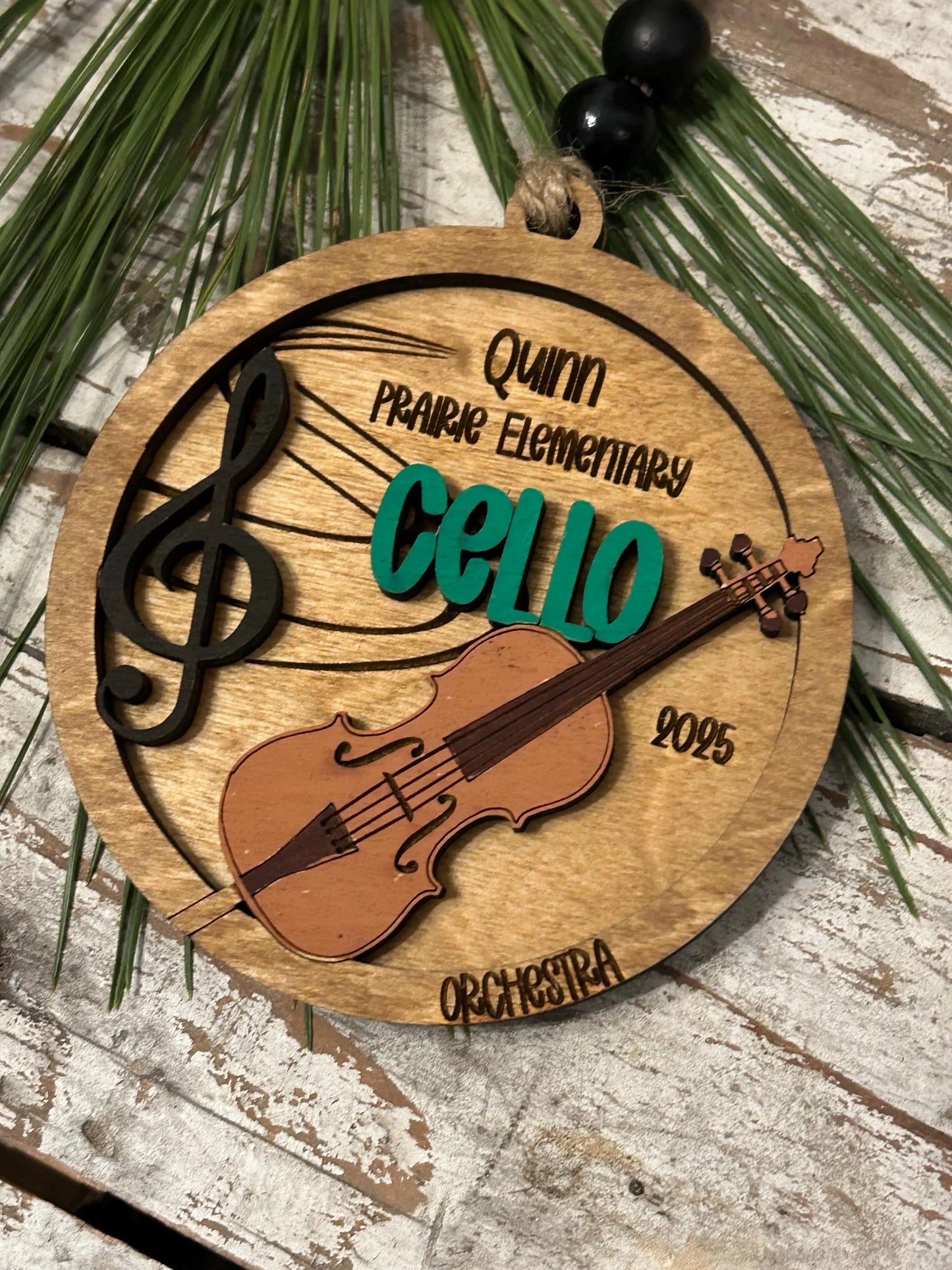 Personalized Cello Orchestra Christmas Tree Ornament | Cellist Gift | Custom Music Cello Lover Keepsake | First Cello Recital Present