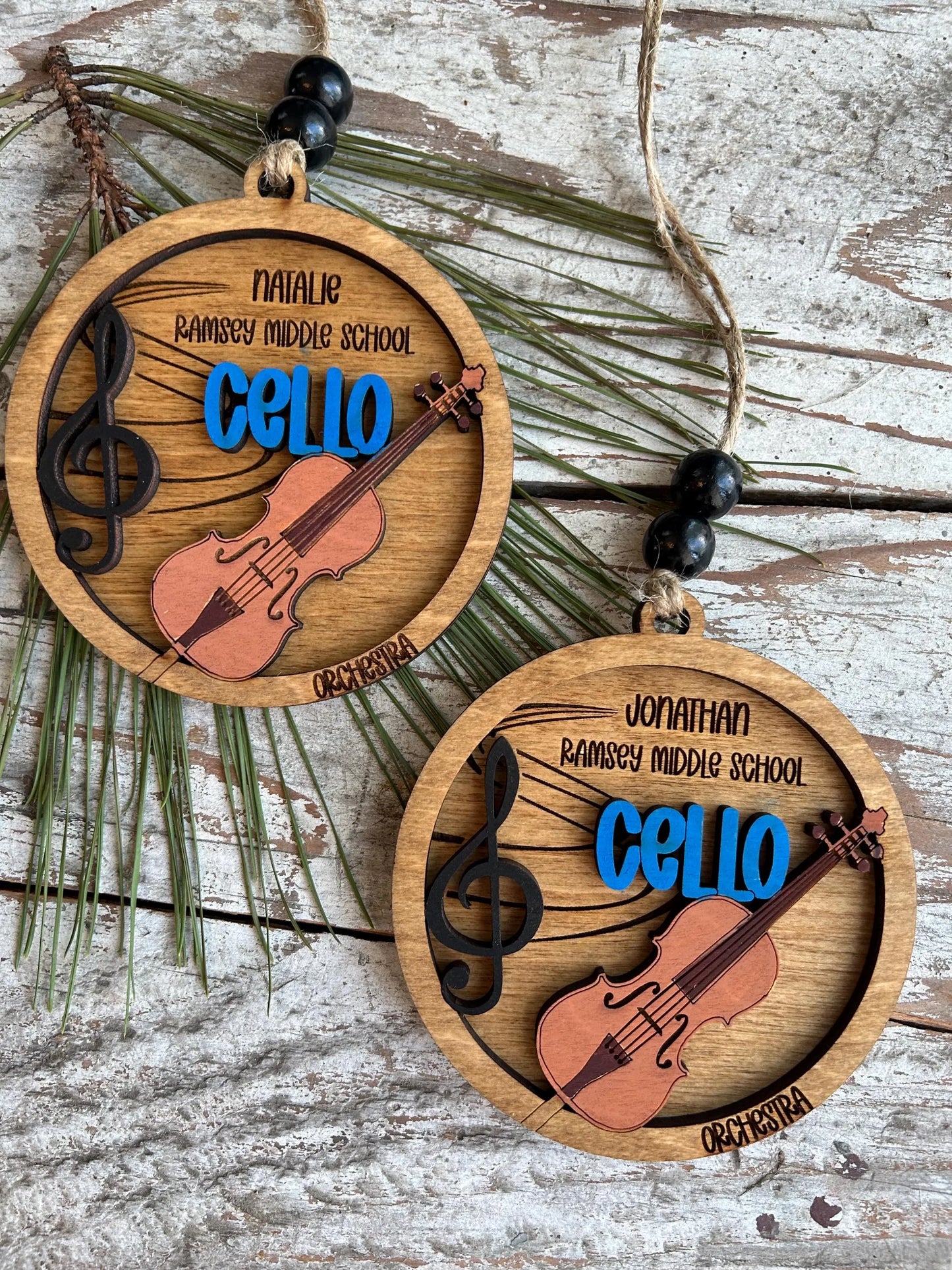 Personalized Cello Orchestra Christmas Tree Ornament | Cellist Gift | Custom Music Cello Lover Keepsake | First Cello Recital Present