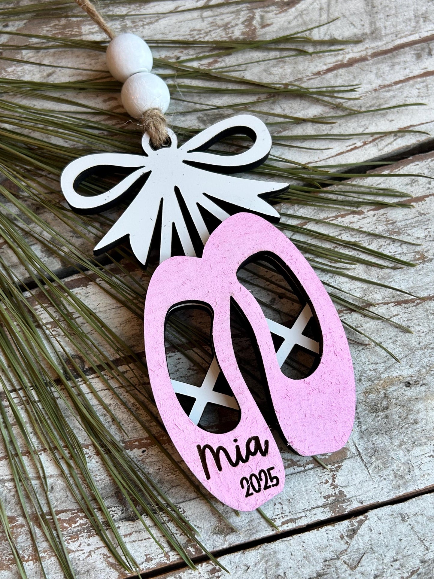 Personalized Ballet Dance Shoes Christmas Tree Ornament | Ballet Dance Recital Ornament | Dance Teacher Gift | Ballerina | Dance Ornament