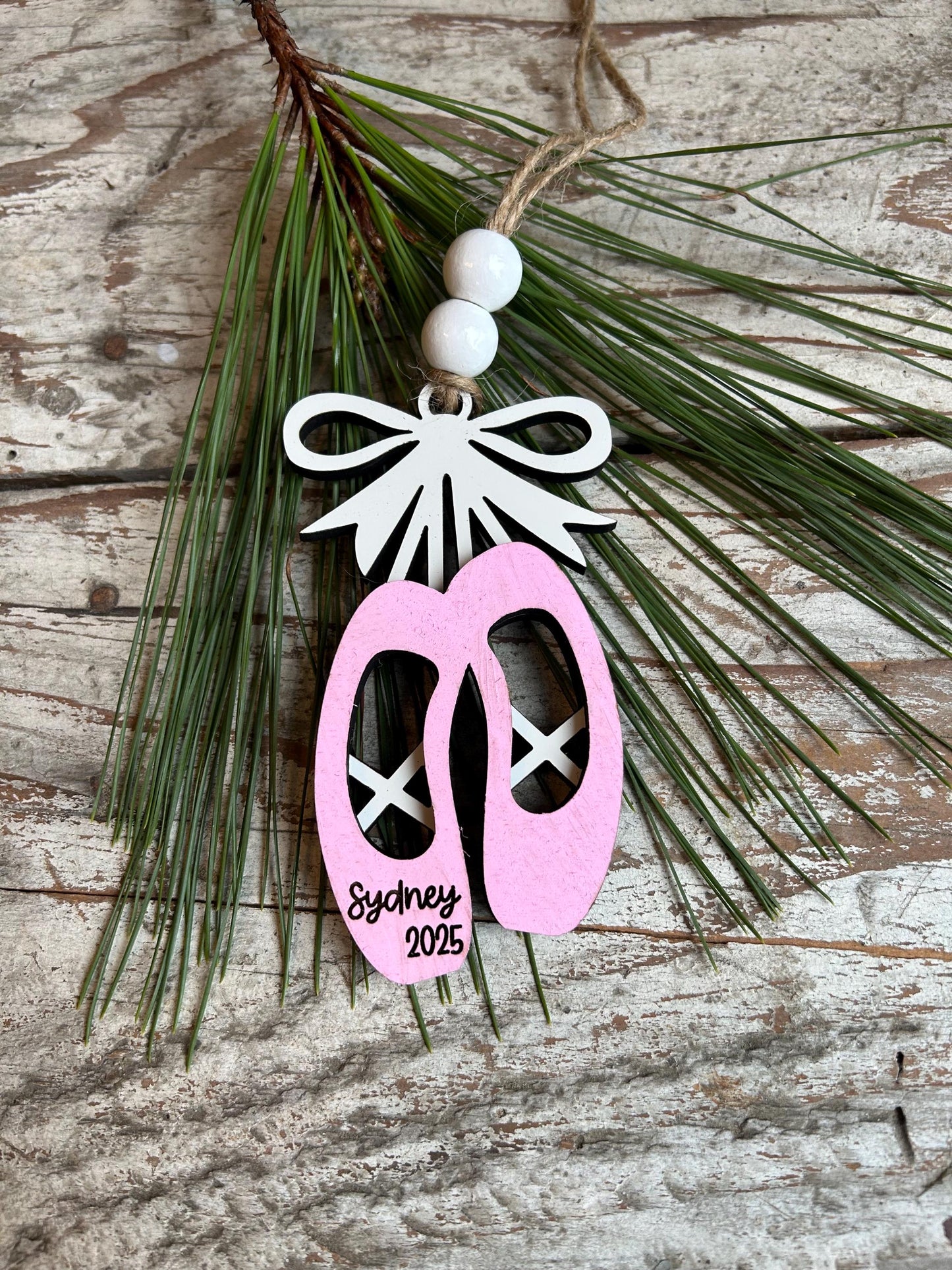 Personalized Ballet Dance Shoes Christmas Tree Ornament | Ballet Dance Recital Ornament | Dance Teacher Gift | Ballerina | Dance Ornament