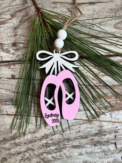 Personalized Ballet Dance Shoes Christmas Tree Ornament | Ballet Dance Recital Ornament | Dance Teacher Gift | Ballerina | Dance Ornament