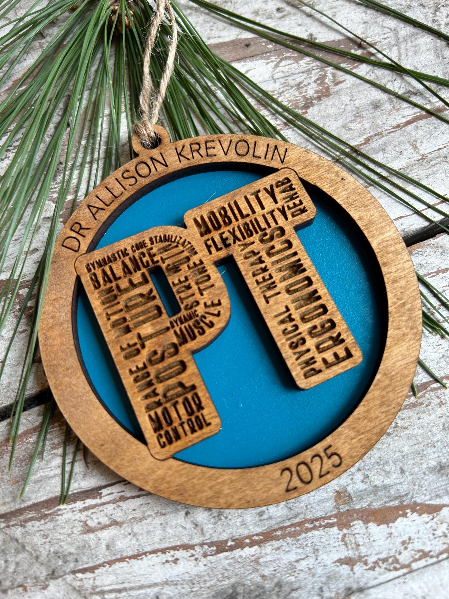 Personalized Physical Therapist Christmas Tree Ornament | Custom PT Thank You Present | Doctor of Physical Therapy Graduation Gift | DPT  Dr