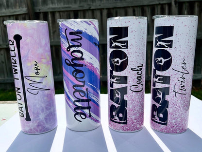 Baton Twirler Tumbler | Gift for Majorette | Baton Coach or Twirl Mama Stainless Steel 20 oz Cup