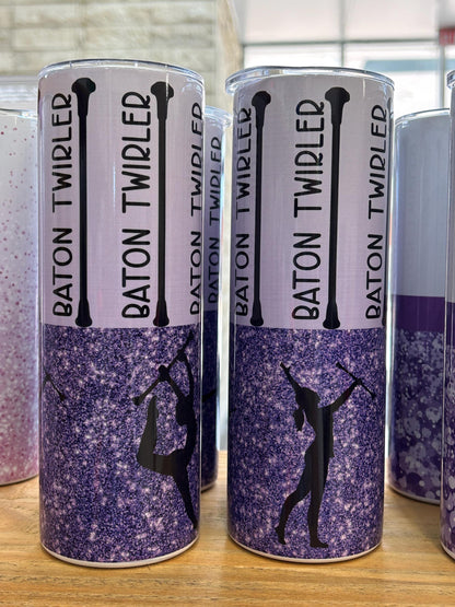 Baton Twirler Tumbler | Gift for Majorette | Baton Coach or Twirl Mama Stainless Steel 20 oz Cup