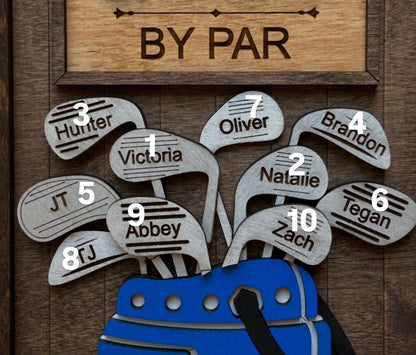 Extra Golf Club for Personalized Dad or Grandpa Golf Sign | Best Dad by Par Fathers Day Golfing Gift for Daddy | Papa Pops Pappy