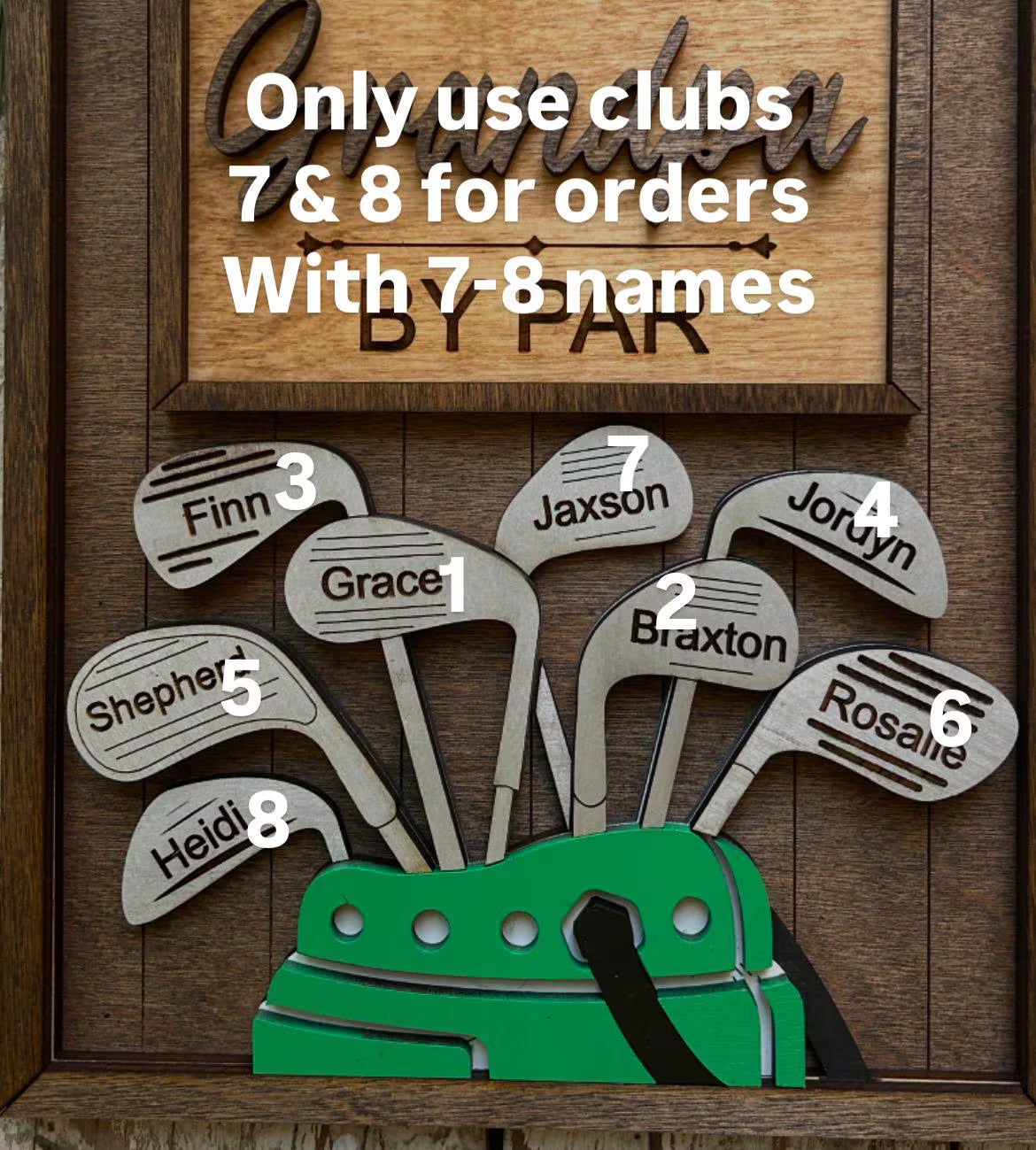 Personalized Dad or Grandpa Golf Sign | Best Dad by Par Fathers Day Golfing Gift for Daddy | Papa Pops Pappy | Golf Lover Custom Present