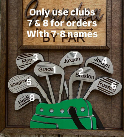Personalized Dad or Grandpa Golf Sign | Best Dad by Par Fathers Day Golfing Gift for Daddy | Papa Pops Pappy | Golf Lover Custom Present