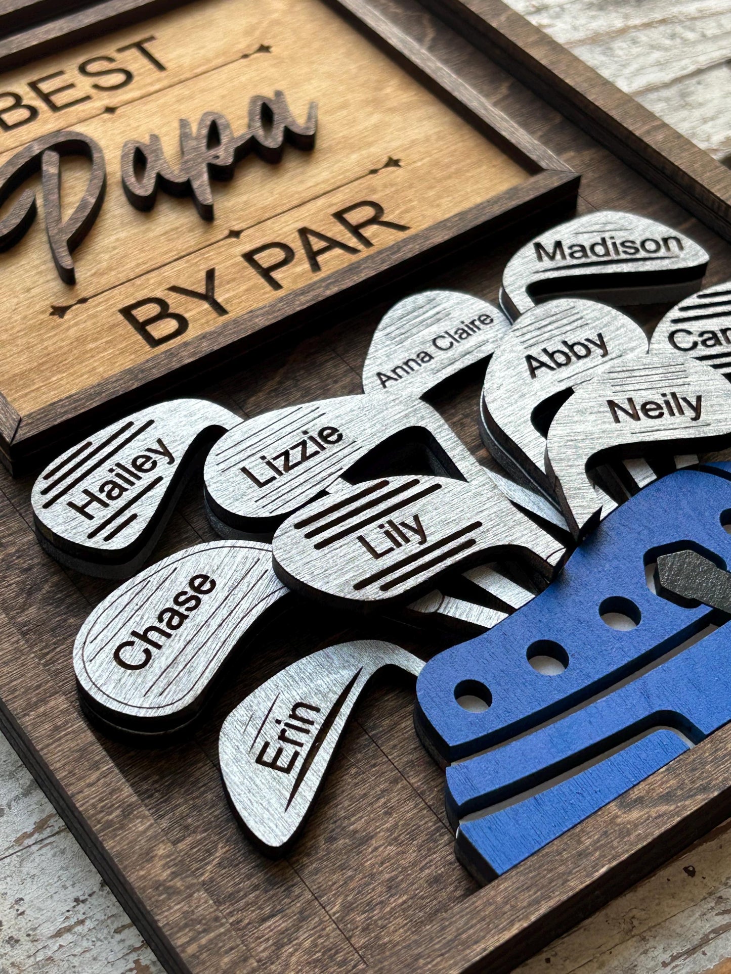 Personalized Dad or Grandpa Golf Sign | Best Dad by Par Fathers Day Golfing Gift for Daddy | Papa Pops Pappy | Golf Lover Custom Present