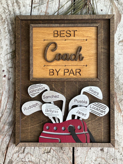 Personalized Dad or Grandpa Golf Sign | Best Dad by Par Fathers Day Golfing Gift for Daddy | Papa Pops Pappy | Golf Lover Custom Present