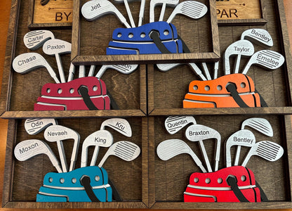 Personalized Dad or Grandpa Golf Sign | Best Dad by Par Fathers Day Golfing Gift for Daddy | Papa Pops Pappy | Golf Lover Custom Present
