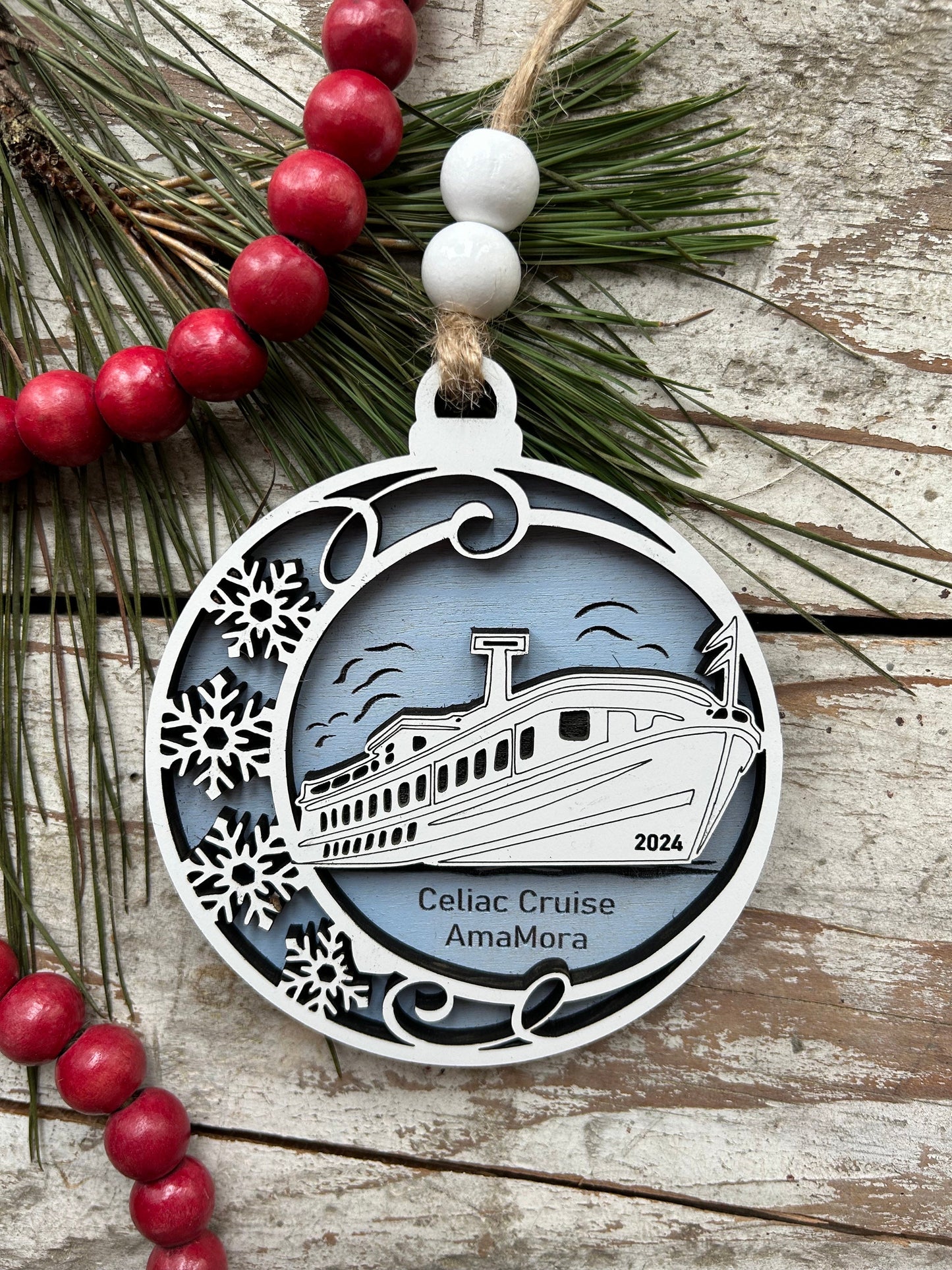 2026 Personalized Riverboat Cruise Christmas Tree Ornament | Family Vacation Ornament | Family Trip Keepsake | Custom River Boat Ship