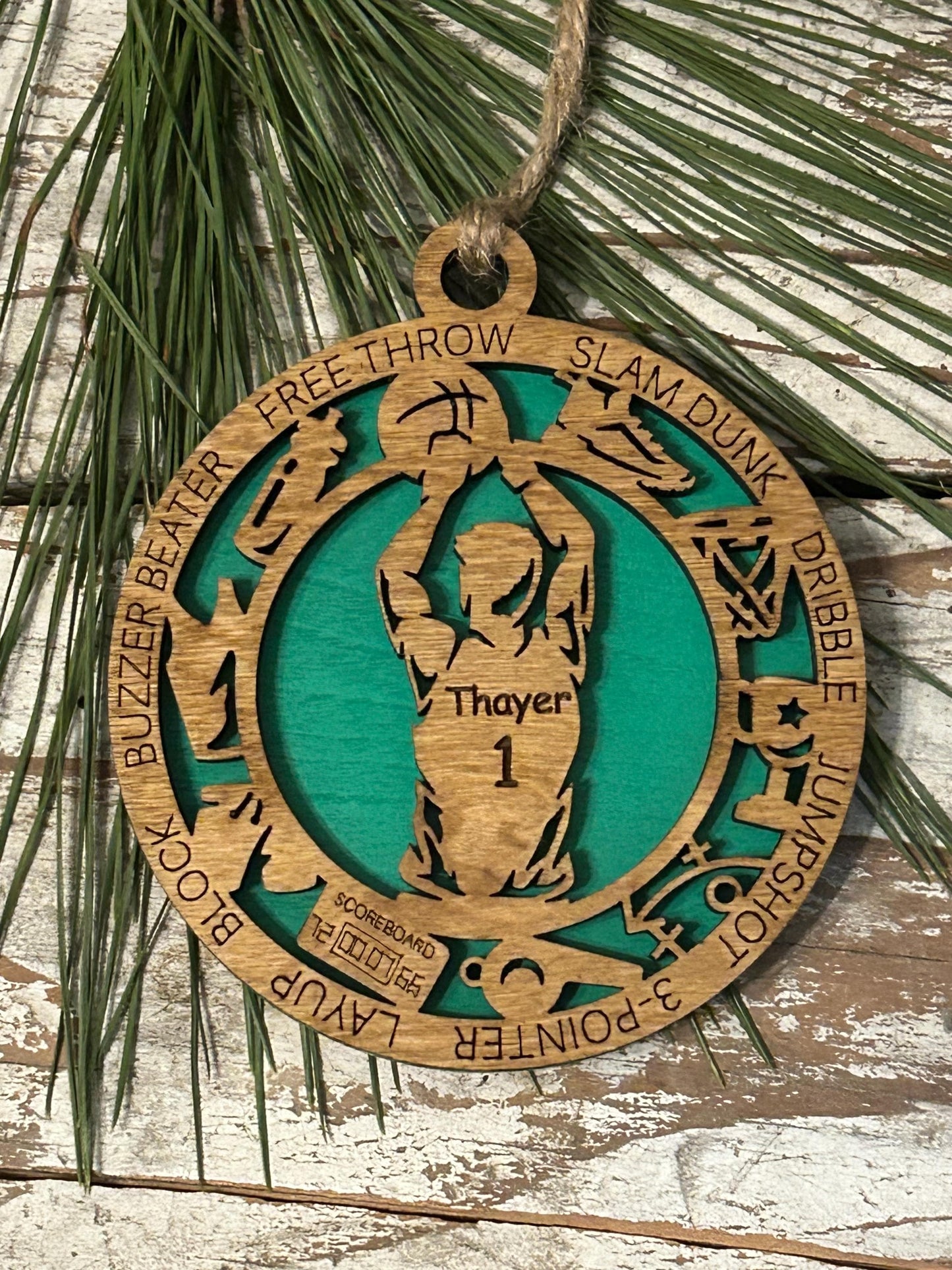 Personalized Basketball Christmas Tree Ornament | Gift for High School Basketball Team | Custom Boy or Girl Basketball Player Name Ornament